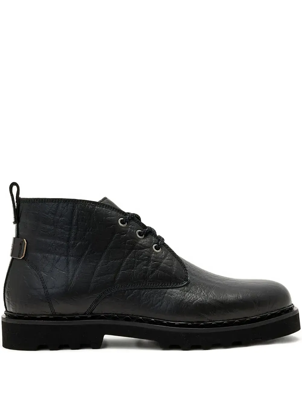Allsaints Skiff Leather Boots In Black