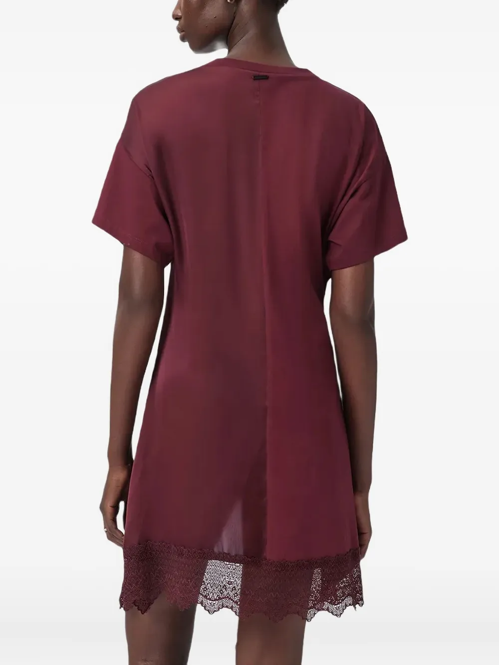 Allsaints Lana Knot-detail Mini Dress In Burgundy