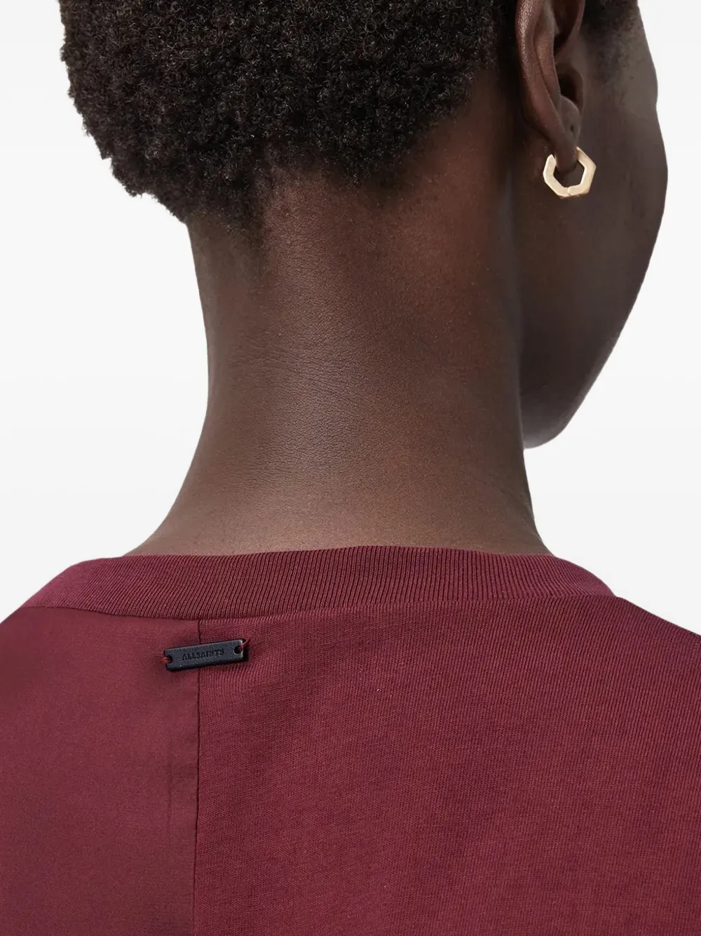 Allsaints Lana Knot-detail Mini Dress In Burgundy
