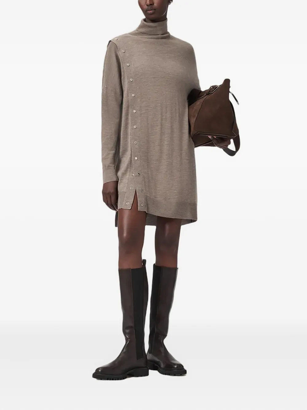 AllSaints Umi mini-jurk met col - Beige