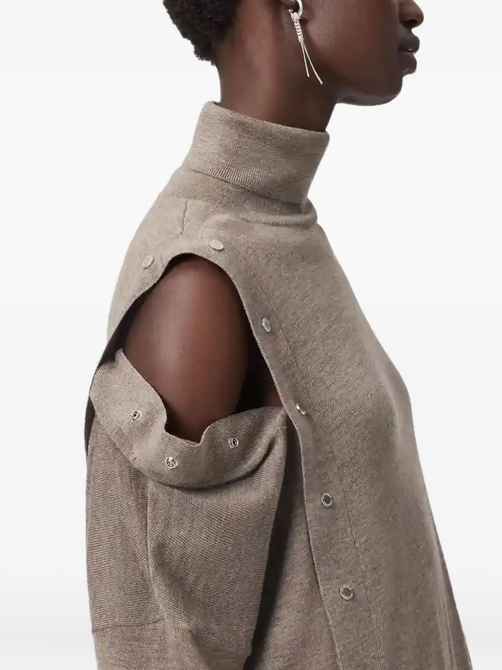Allsaints Umi Roll-neck Mini Dress In Gray
