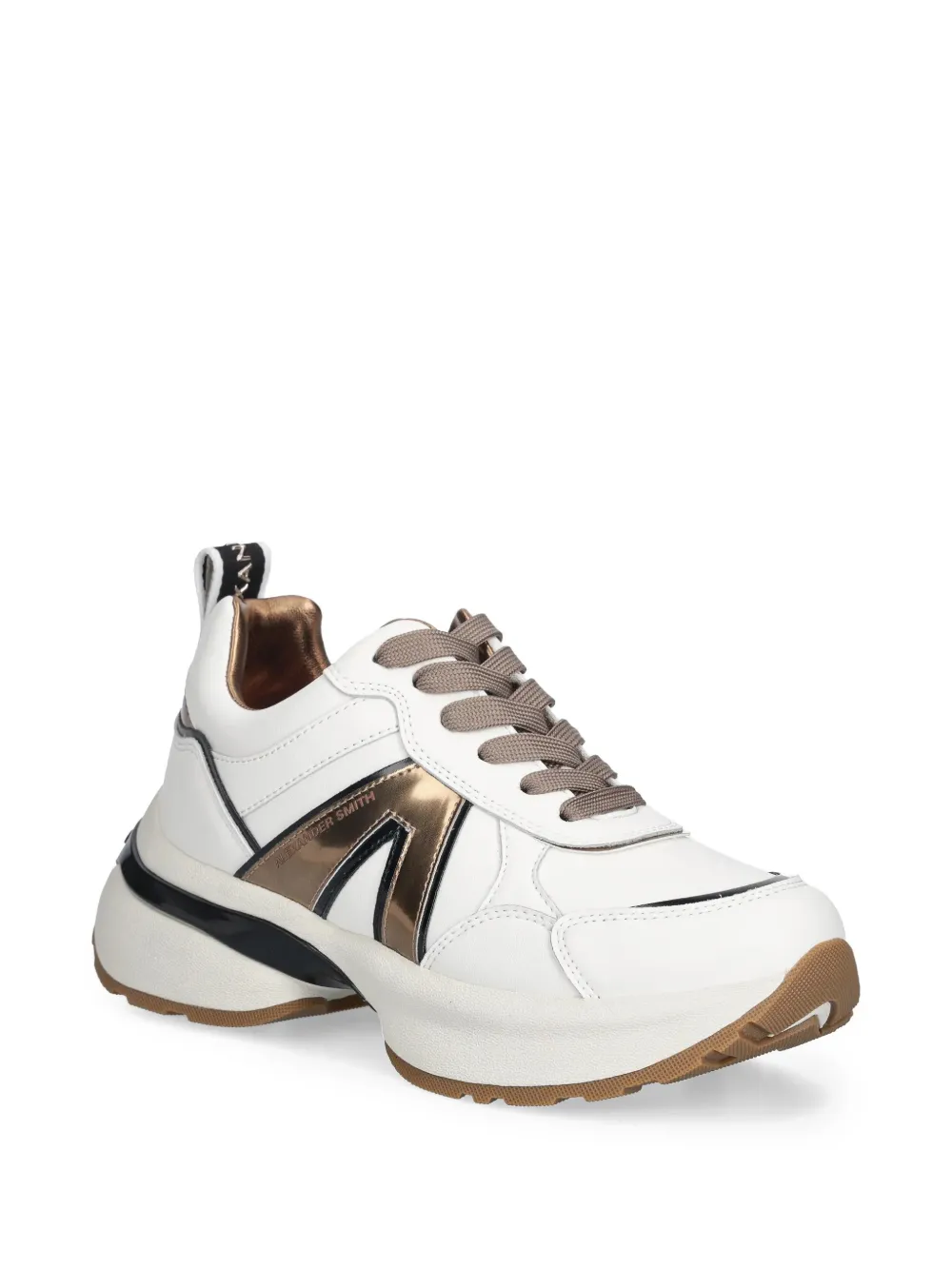 Alexander Smith Victoria Metallic-trim Sneakers - White 