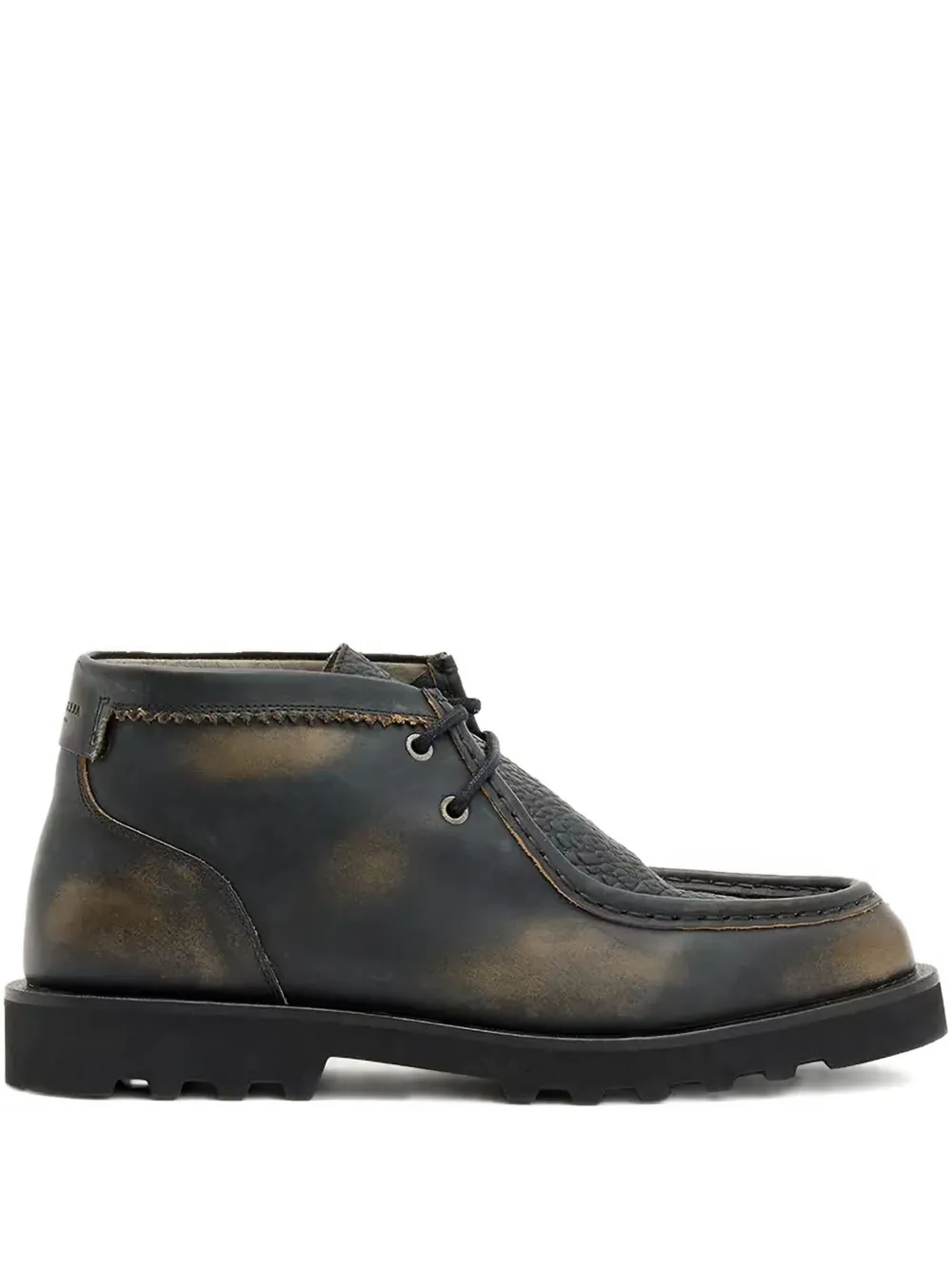 Allsaints Skiff Leather Ankle Boots In Black