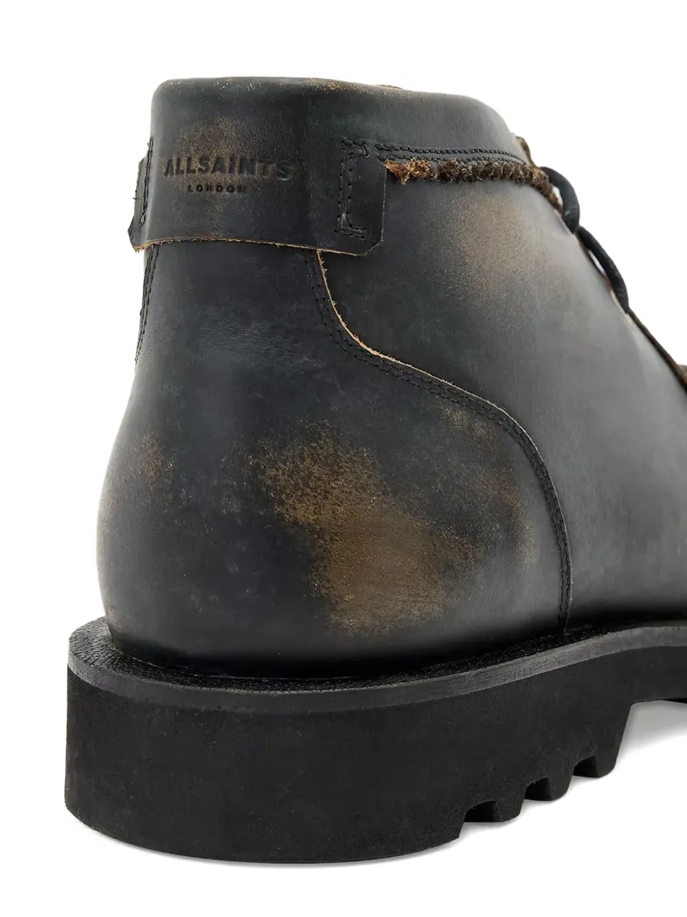 Allsaints Skiff Leather Ankle Boots In Black