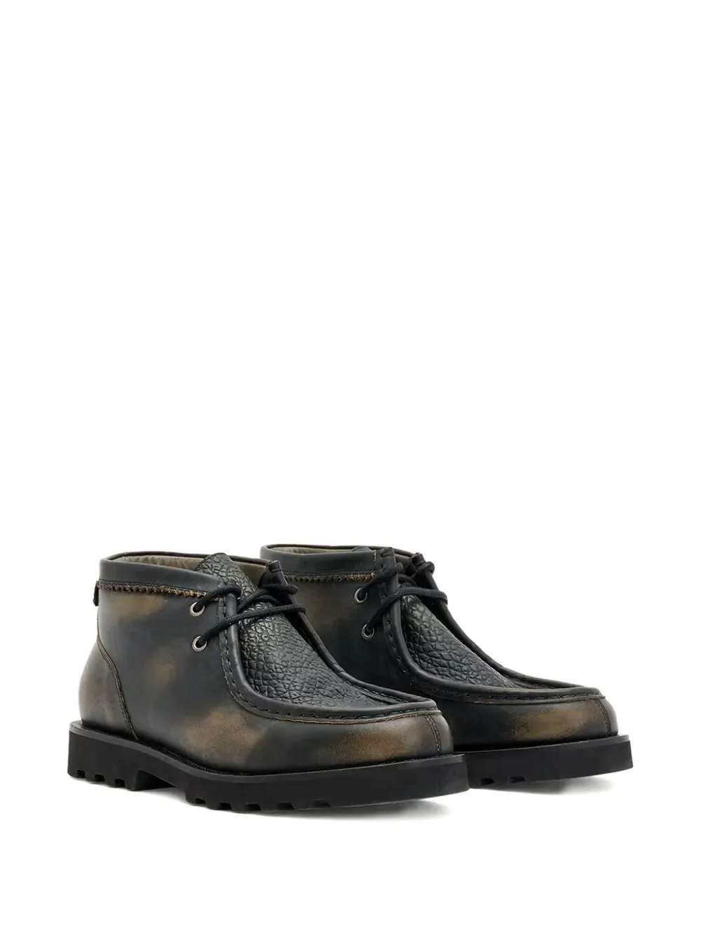 Allsaints Skiff Leather Ankle Boots In Black