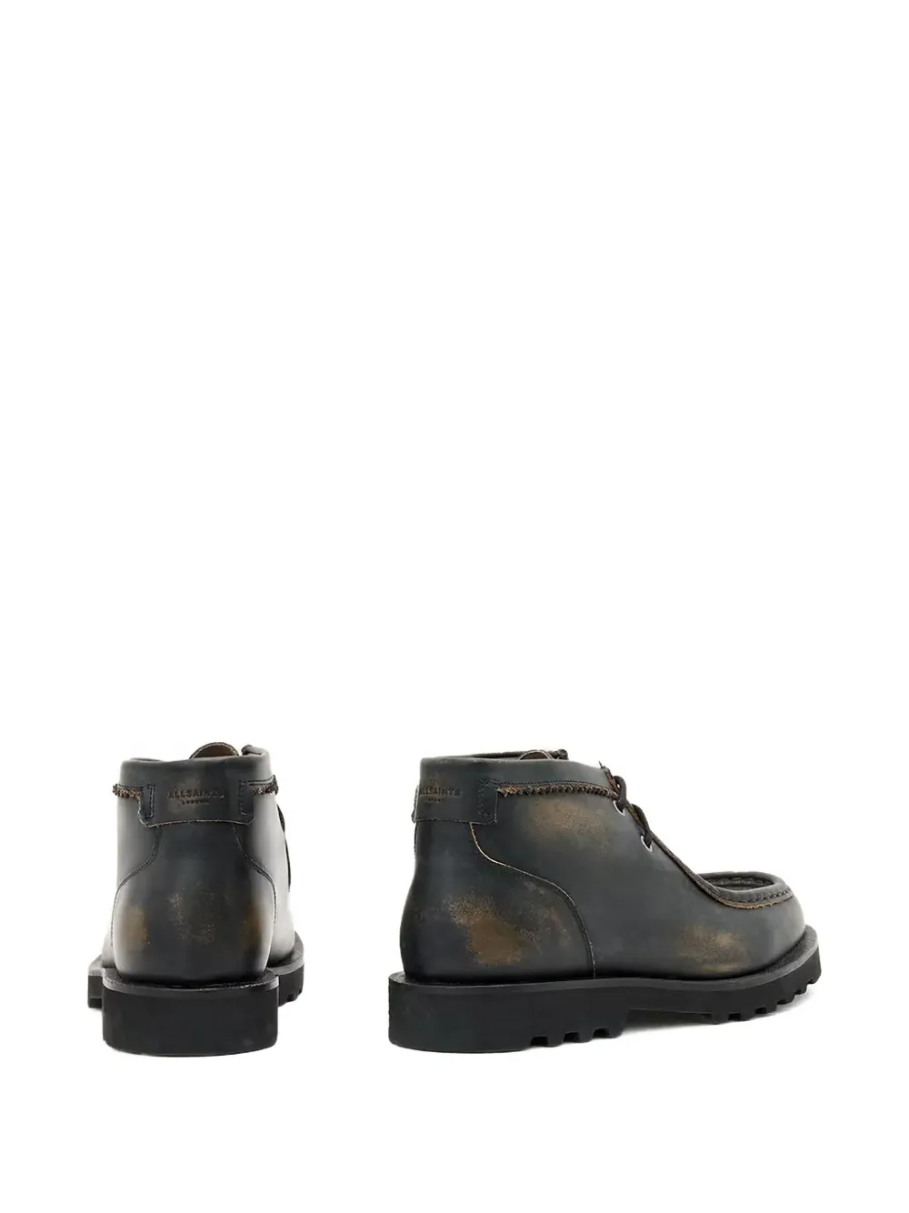 Allsaints Skiff Leather Ankle Boots In Black