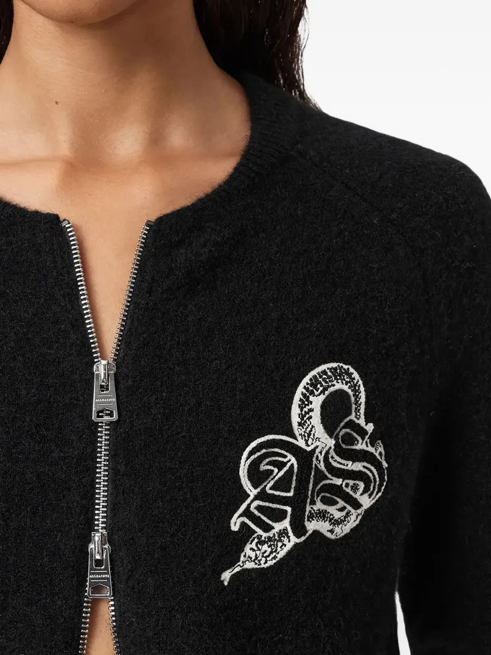 AllSaints Vest met logo Zwart