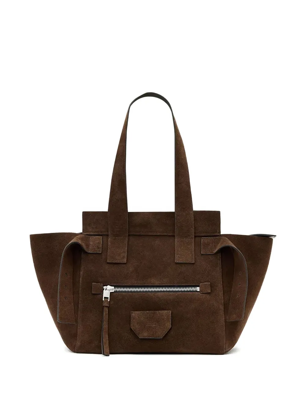 AllSaints Perez suède schoudertas - Bruin