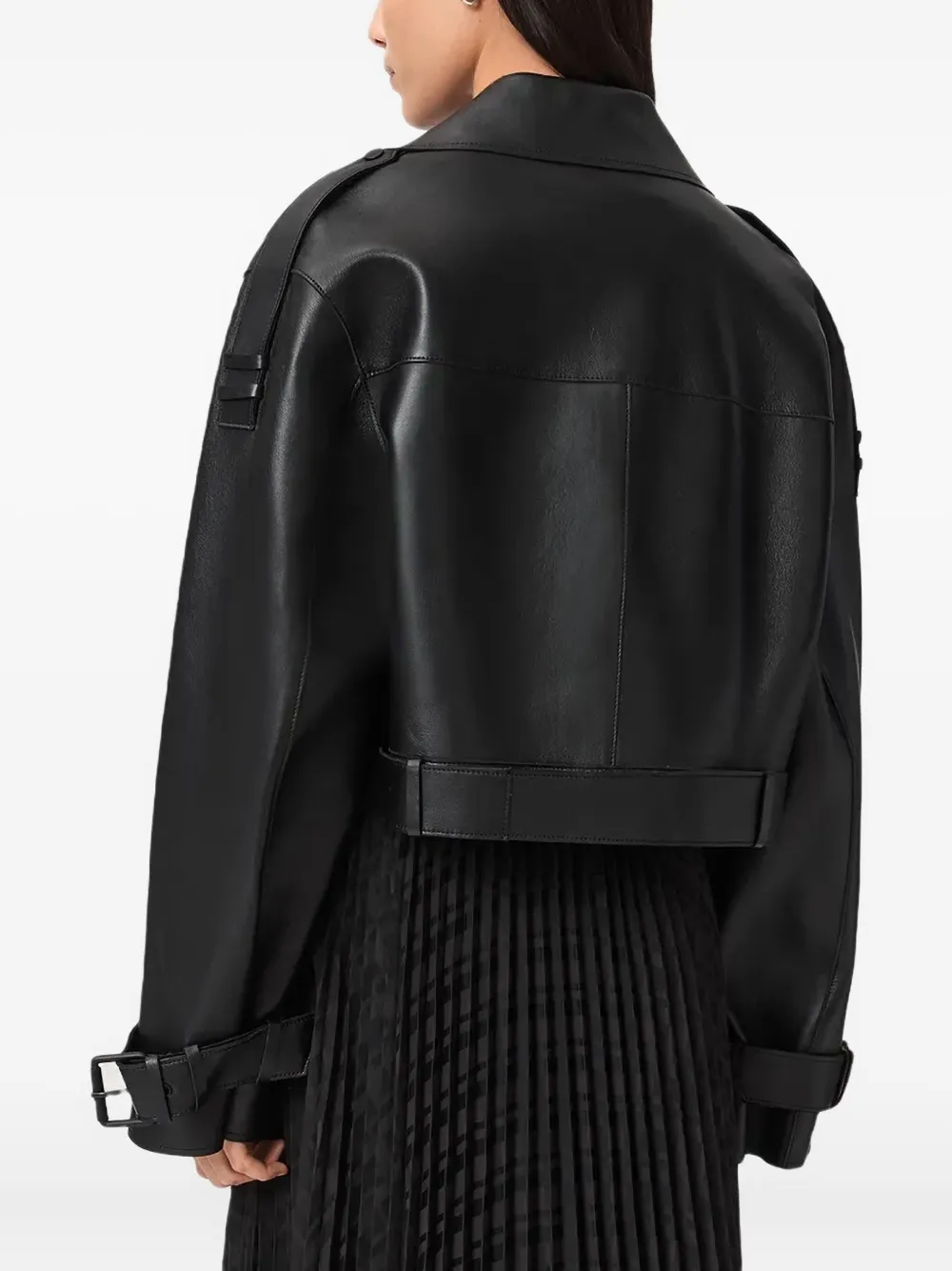 AllSaints Jack met ceintuur Zwart