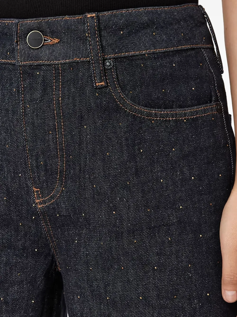 AllSaints Ember Sparkle verfraaide jeans Blauw