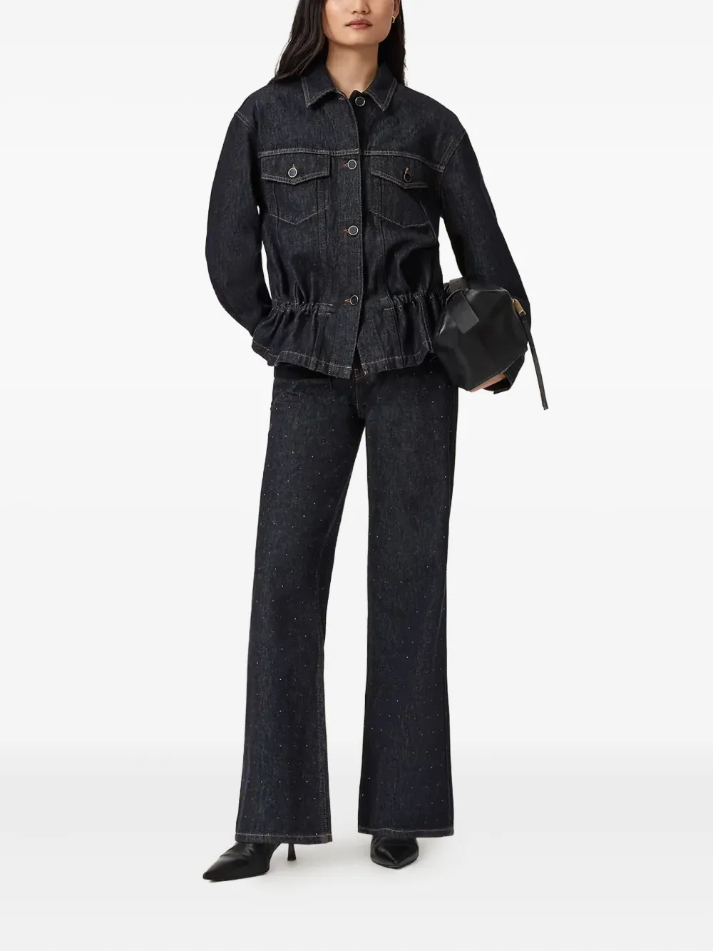 AllSaints Ember Sparkle embellished jeans - Blauw