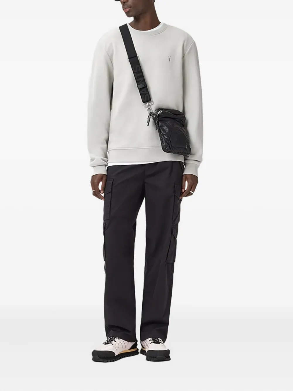 AllSaints Raven logo crew-neck sweatshirt - Grijs