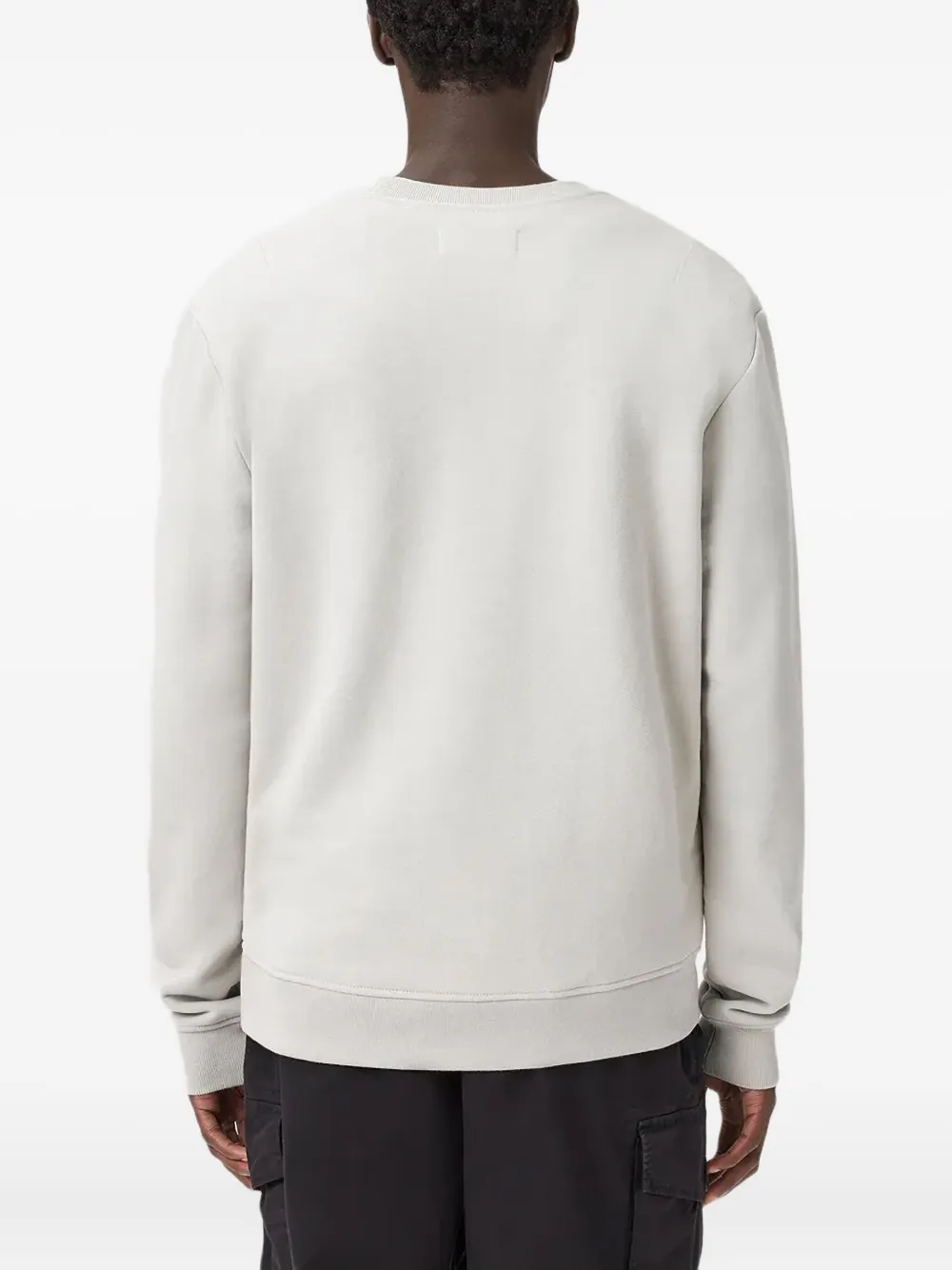 AllSaints Raven sweater met ronde hals en logo Grijs