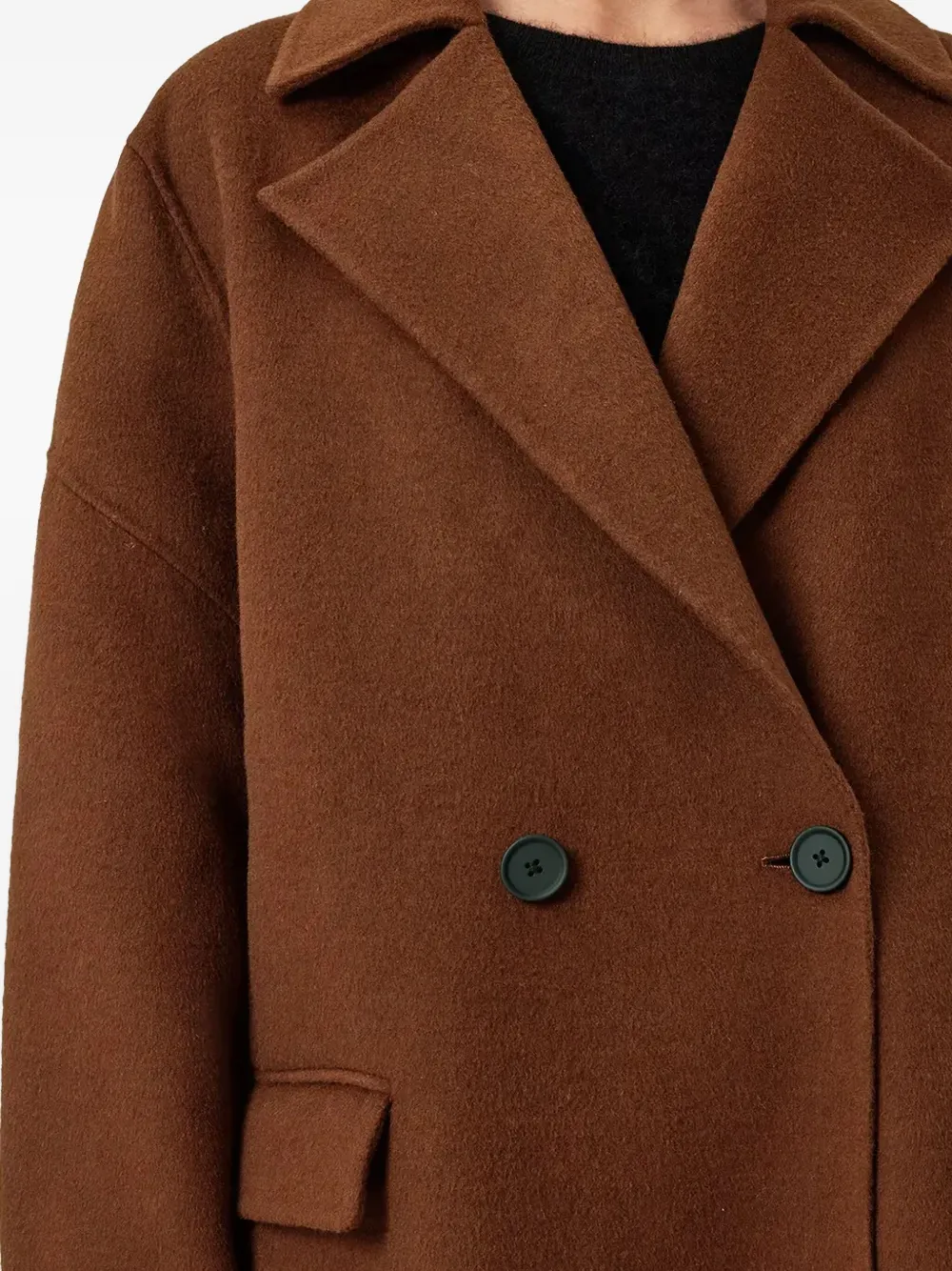 AllSaints Sellma jas met dubbele rij knopen Bruin