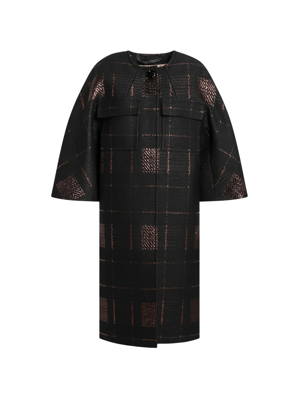 Max Mara Cappotto monopetto a quadri - Nero