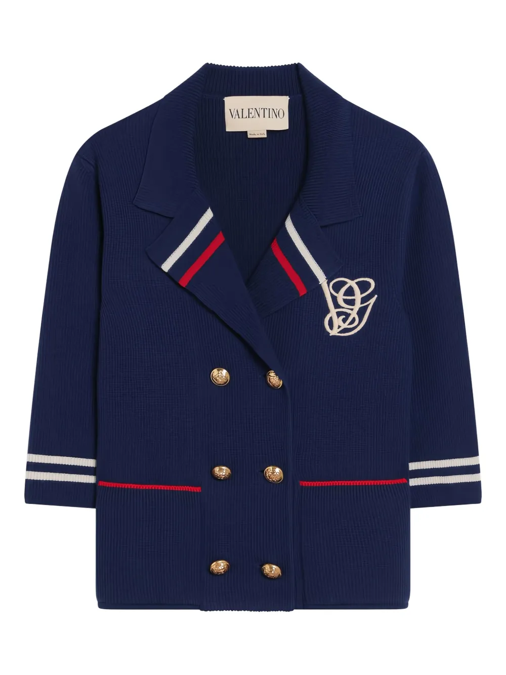 Valentino Double-breasted Jacket In Animal Print