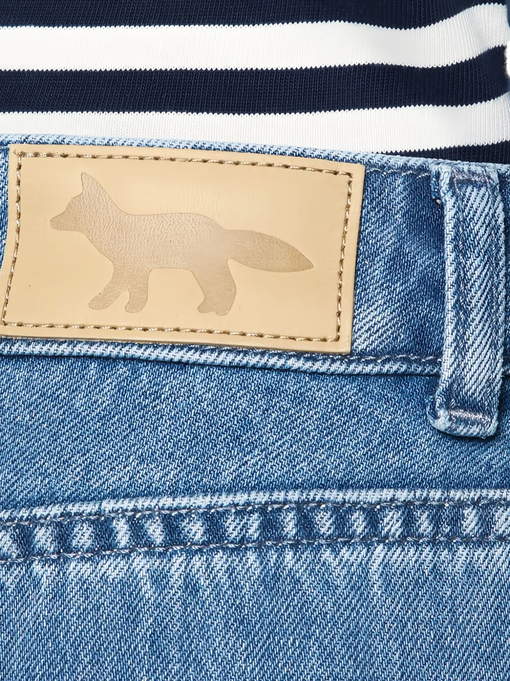 Maison Kitsuné Jeans Mit Fuchs-patch In Blue