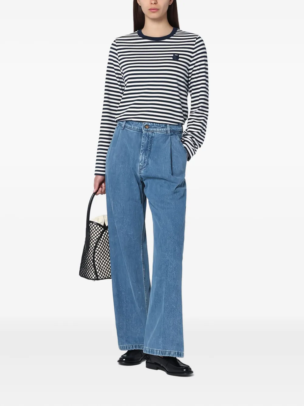 Maison Kitsuné Jeans Mit Fuchs-patch In Blue