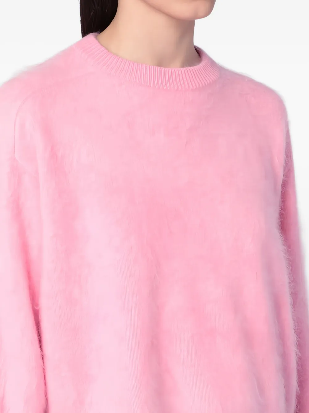 Soft Goat Round-neck Sweater In Pink