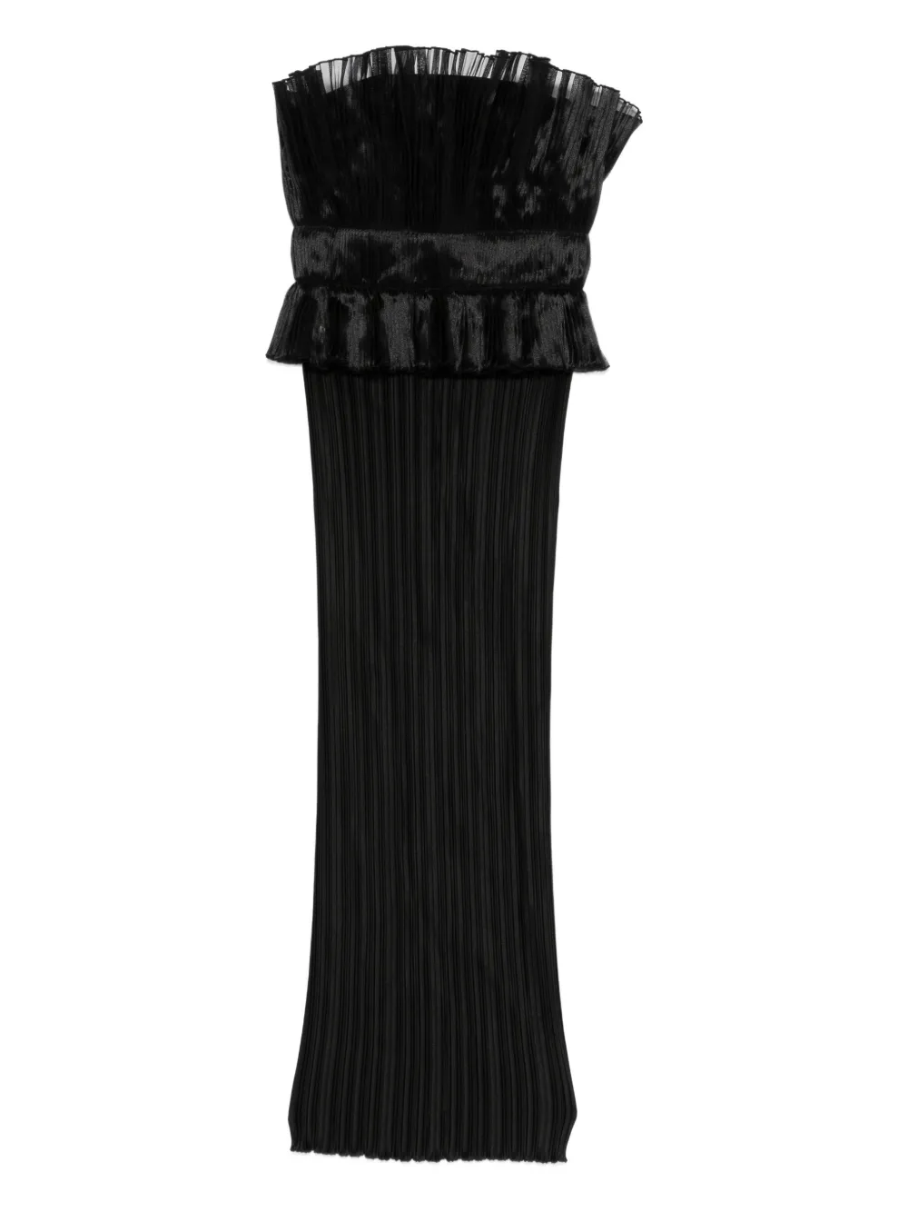 L'IDÉE ruffled pleated midi dress | Black | Image 1