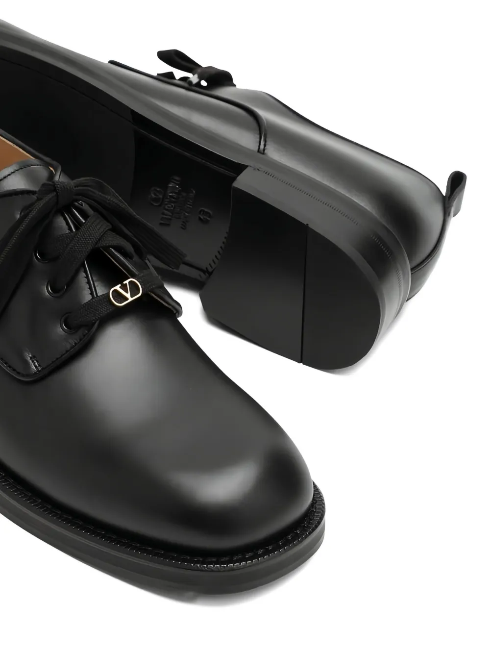 Valentino Garavani VLogo derby schoenen met plakkaat Zwart