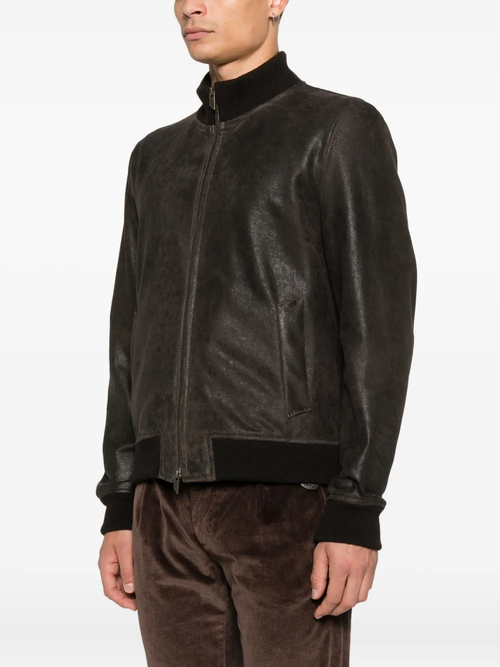 Salvatore Santoro Zip-fastening Bomber Jacket In Brown