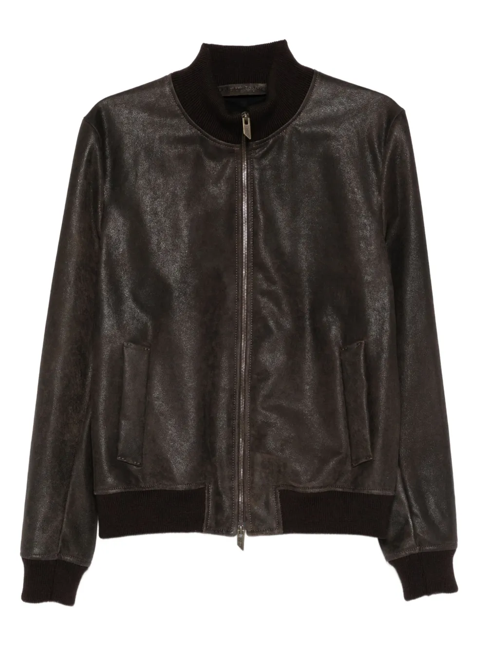 Salvatore Santoro zip-fastening bomber jacket | Brown | Image 1