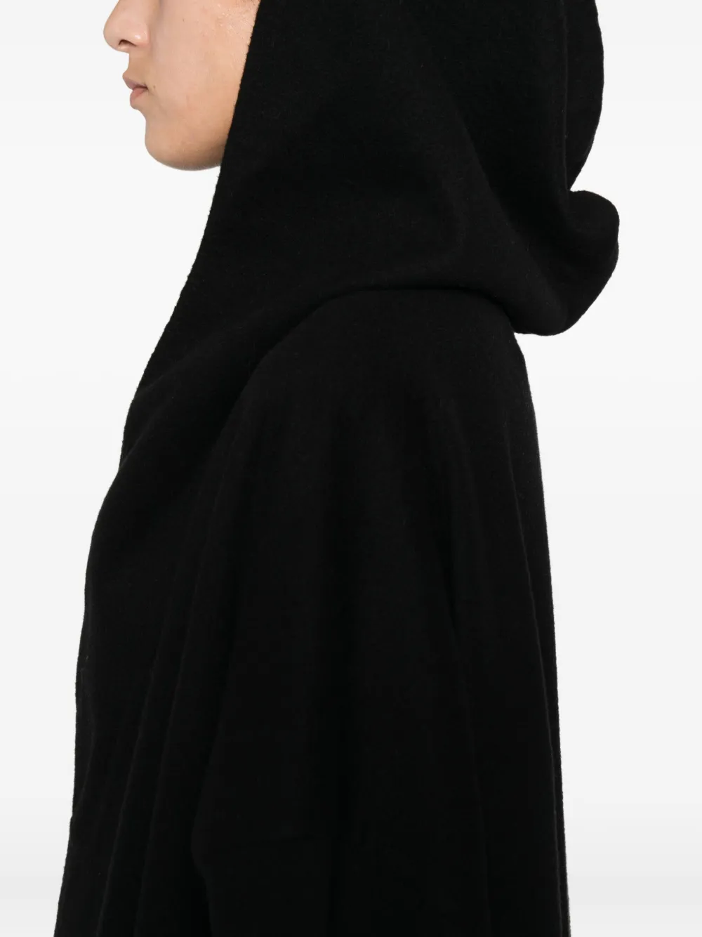 Rick Owens Wide-collar Coat In Black