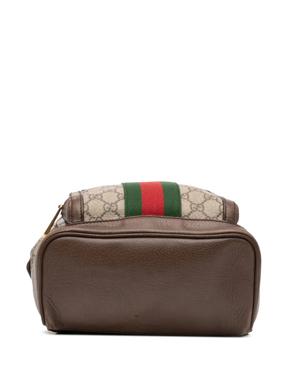 Pre-owned Gucci 2016-2025 Small Gg Supreme Ophidia Web Backpack In Brown