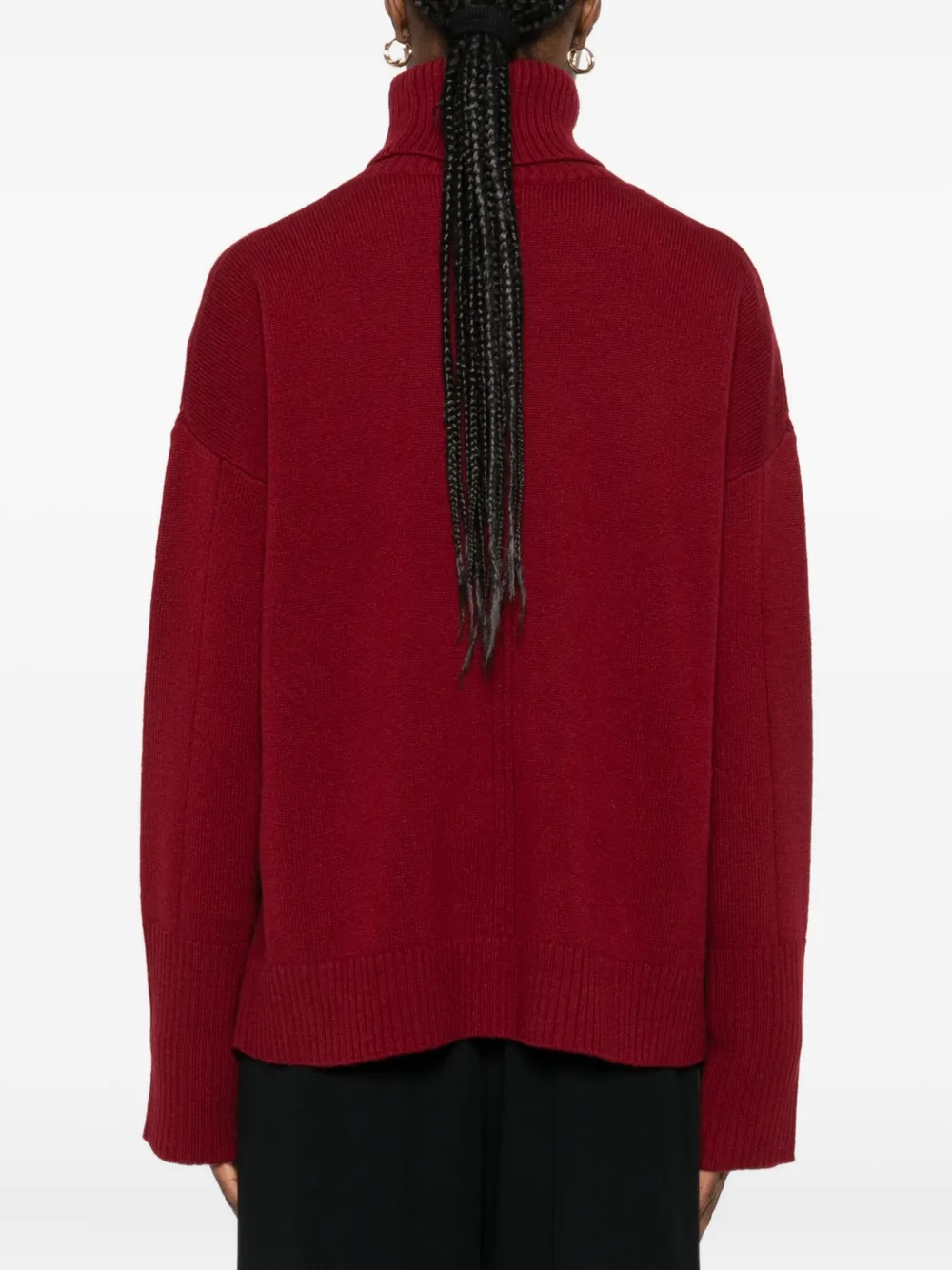 Majestic Roll-neck Sweater In Burgundy