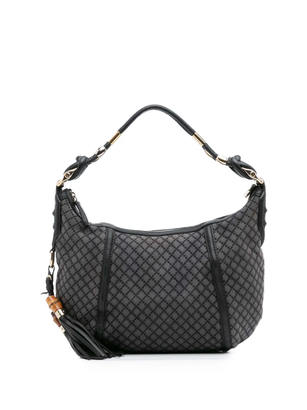 Gucci Pre-Owned 2016-2025 Medium Diamante Canvas Techno Horsebit hobo bag - Grau