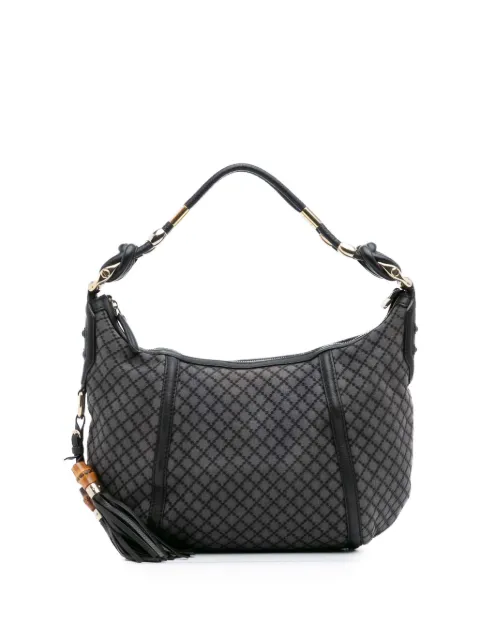 Gucci Pre-Owned 2016-2025 Medium Diamante Canvas Techno Horsebit hobo bag
