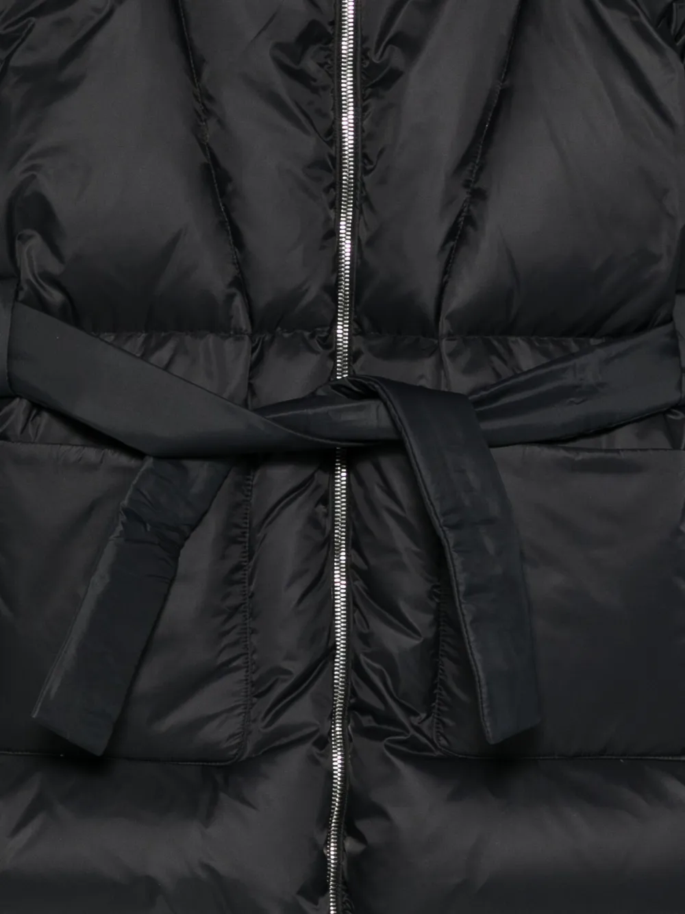 Khrisjoy Hooded Belted Padded Jacket In Black