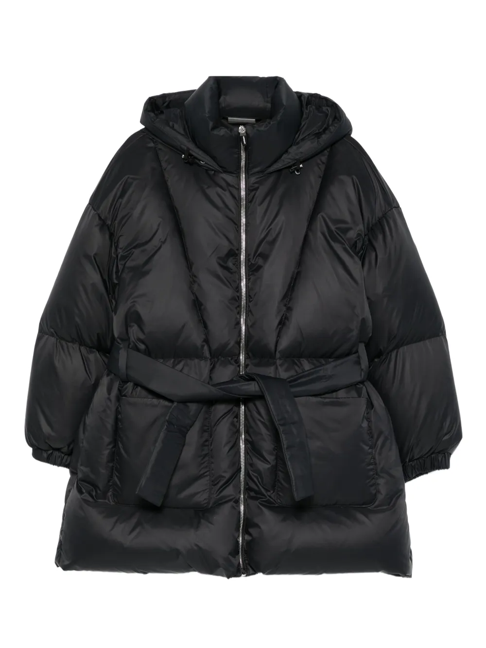 Khrisjoy chamarra capitonada con capucha y cinturón | negro | Image 1