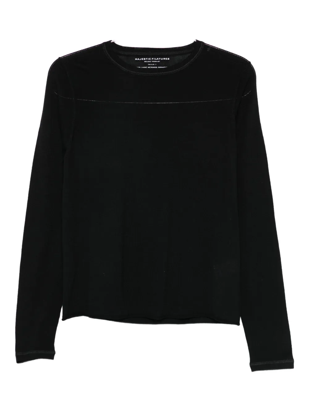 Majestic Filatures merino wool sweatshirt - Nero