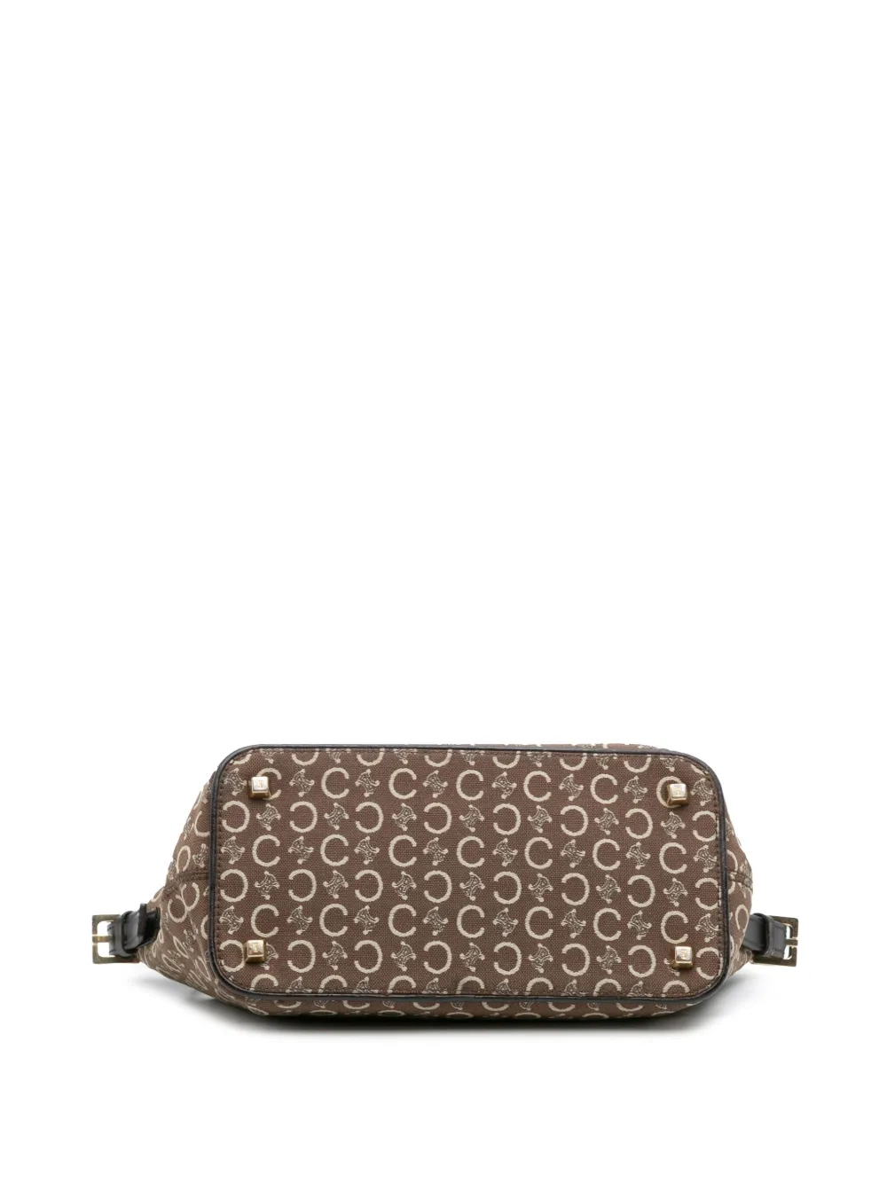 Pre-owned Celine 2000 C Macadam Canvas Shoulder Bag In Brown