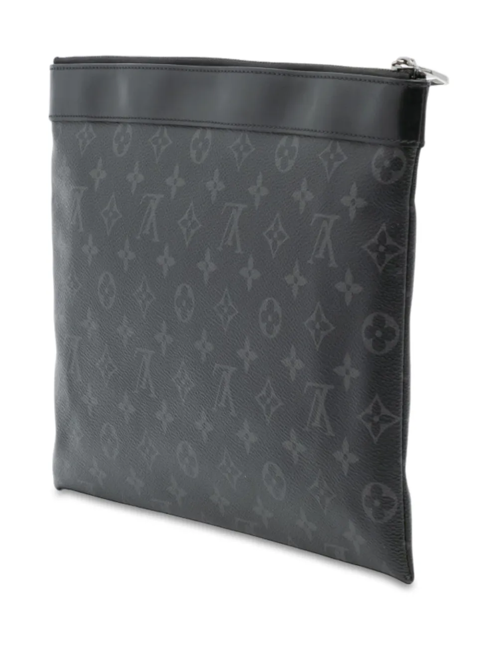 Pre-owned Louis Vuitton 2018 Monogram Eclipse Discovery Pochette Gm Clutch Bag In Black