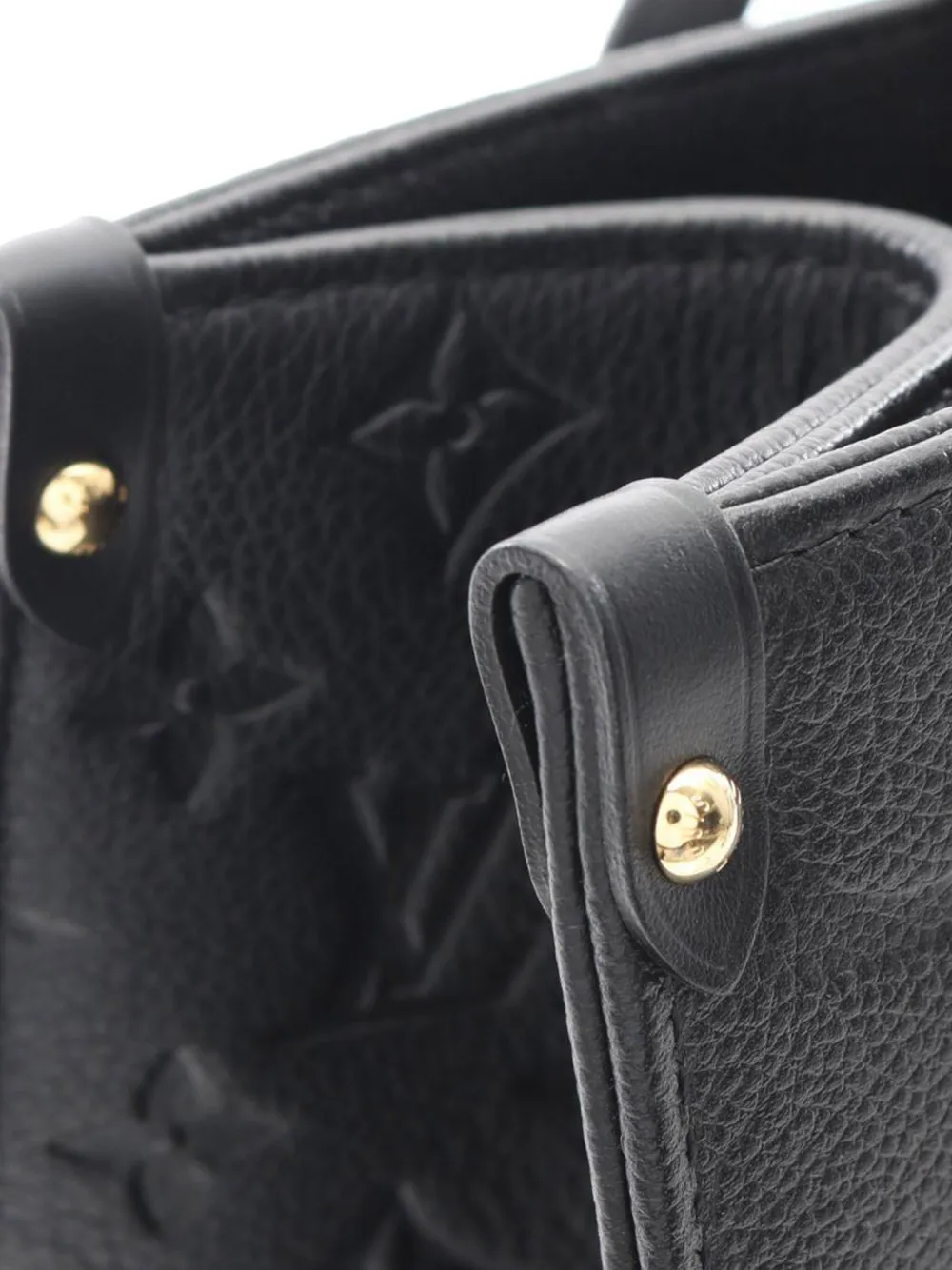 Pre-owned Louis Vuitton 2021-2025 Monogram Empreinte Onthego Mm Satchel In Black
