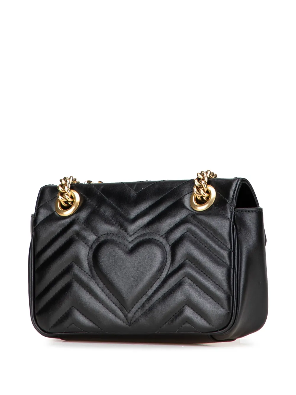 Pre-owned Gucci 2016-2025 Small Gg Marmont Matelasse Leather Shoulder Bag In Black