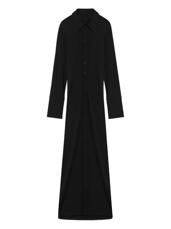 Sportmax Button-front Maxi Shirt Dress in Black