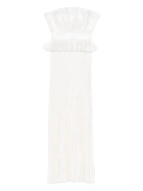 L'IDÉE Masquerade ruffled-pleated maxi dress