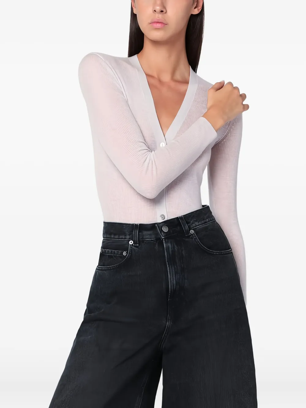 6397 Cardigan con bottoni - Toni neutri