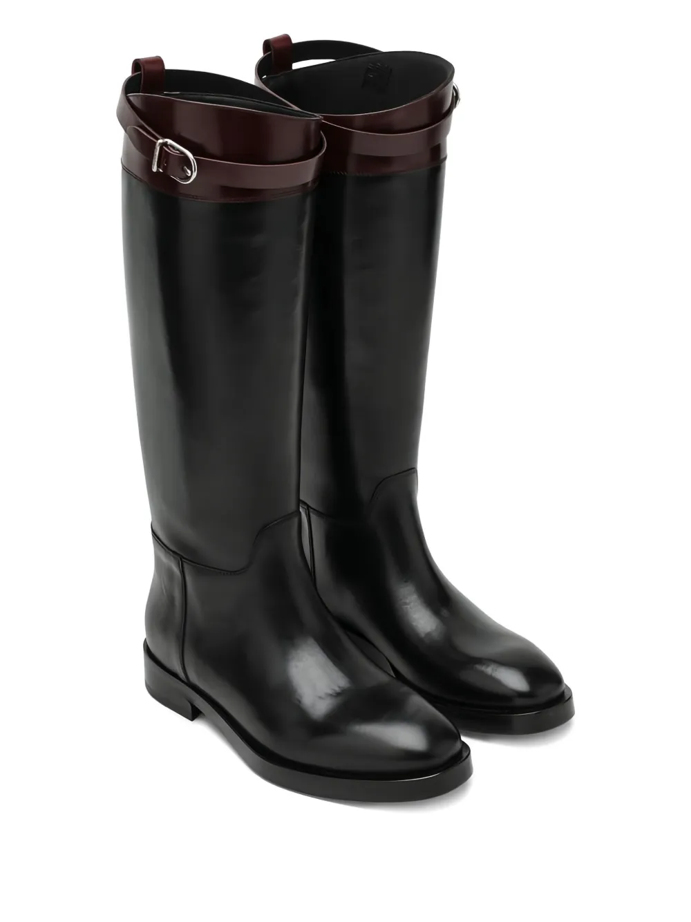 Durazzi Milano Round-toe Belted Boots In Black