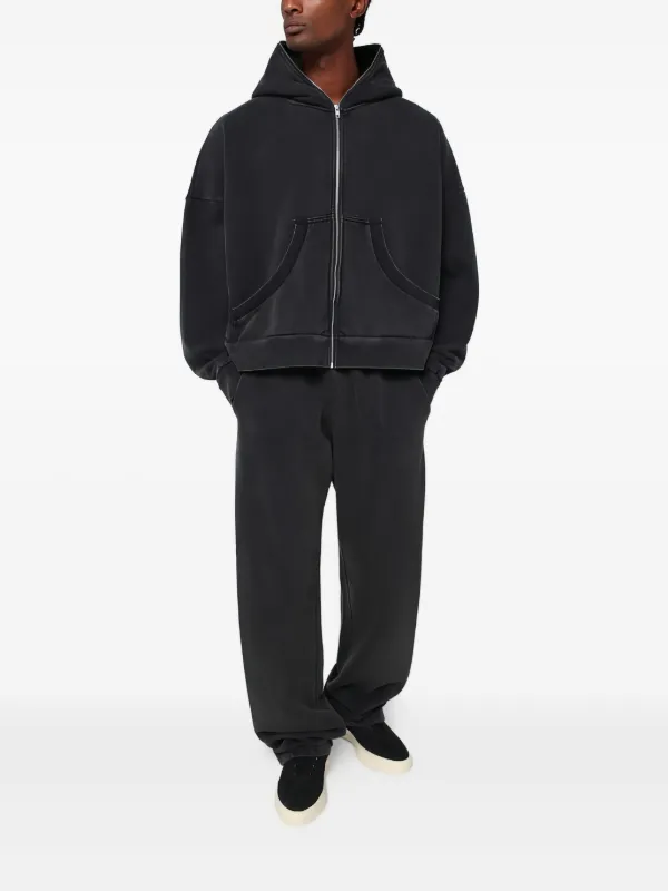 ENTIRE STUDIOS zip-up Cotton Hoodie | Black | FARFETCH IN