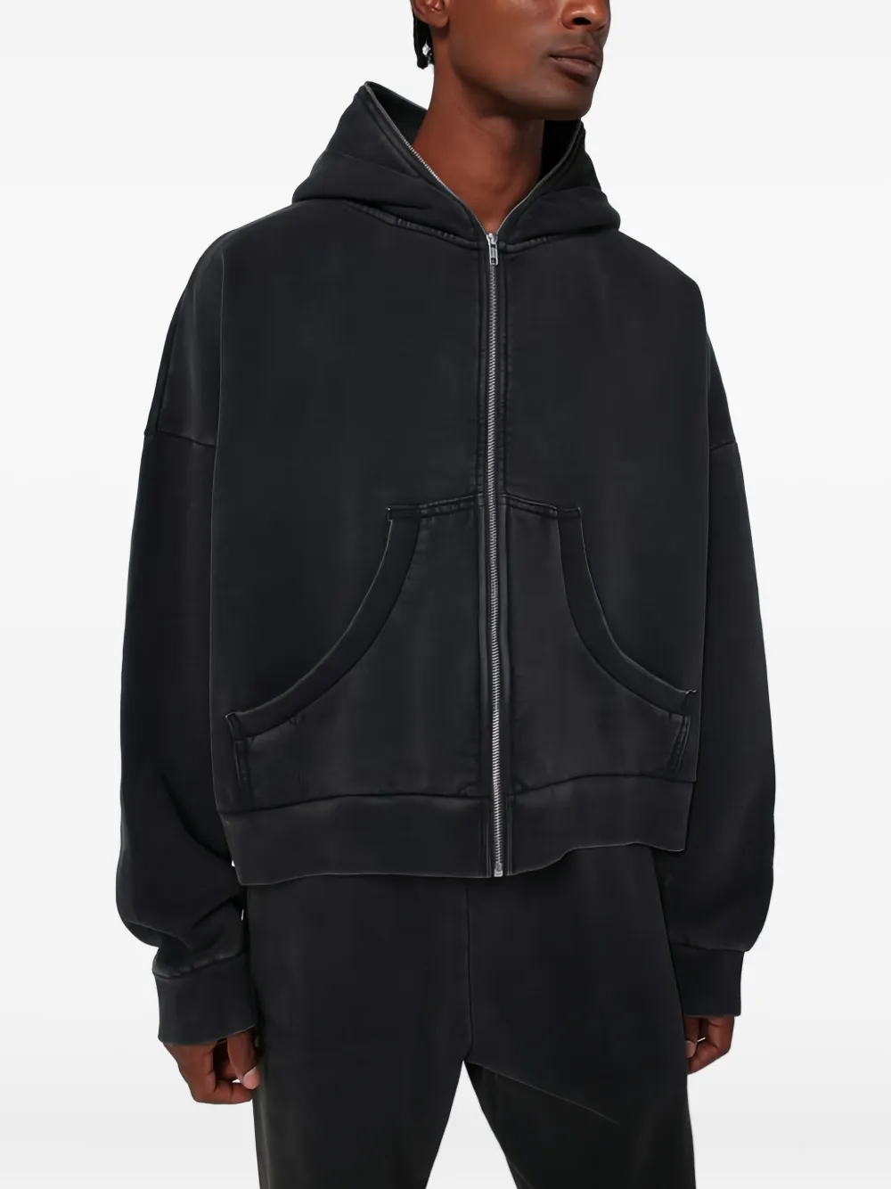 ENTIRE STUDIOS sudadera con capucha y cremallera de algodón | negro | Image 1