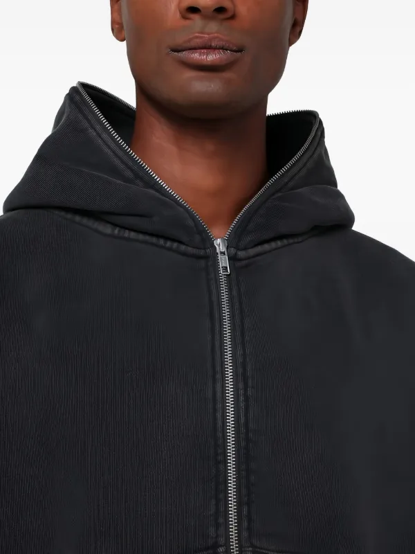 ENTIRE STUDIOS zip-up Cotton Hoodie | Black | FARFETCH IN