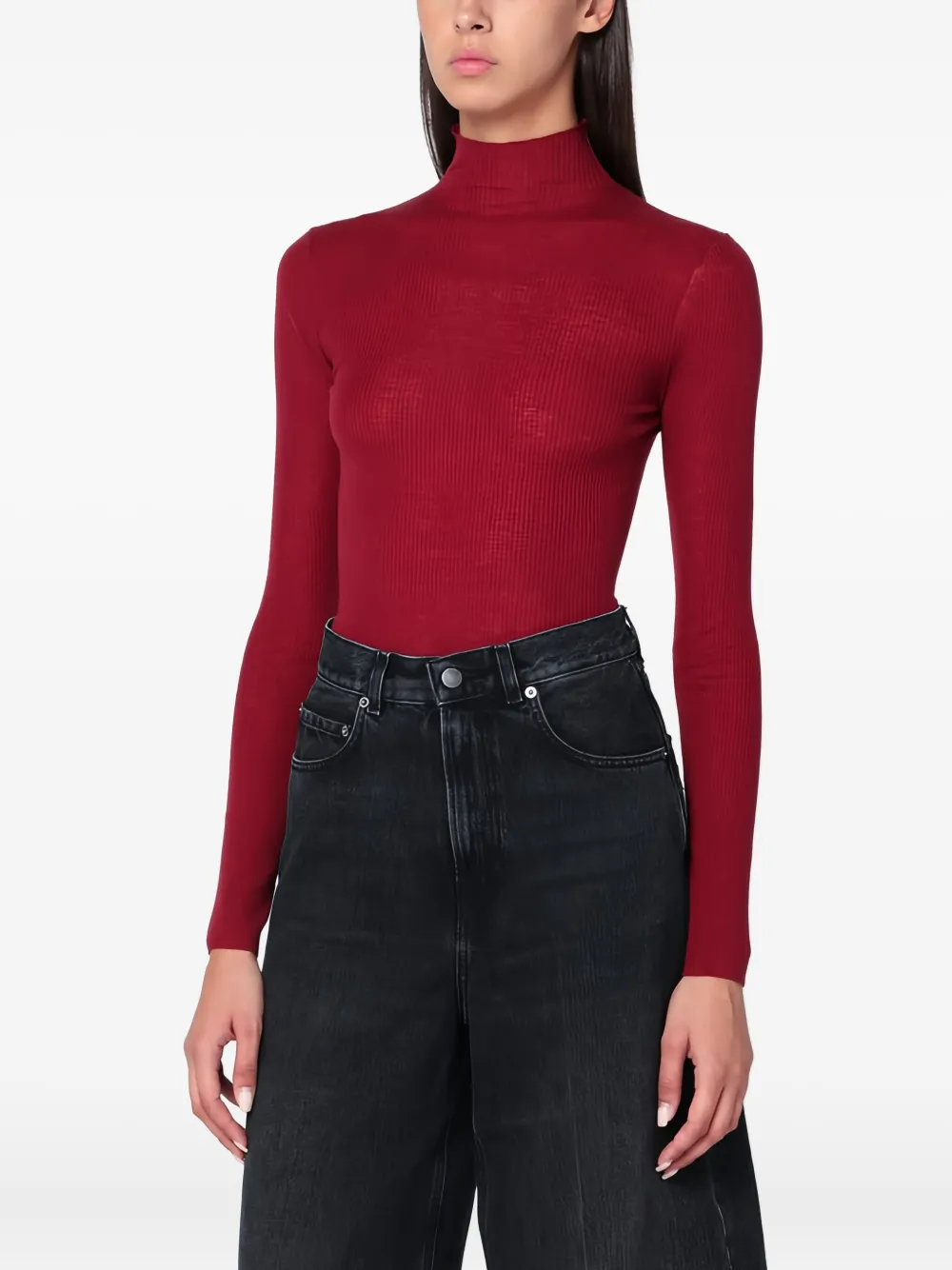 6397 Maglione a collo alto - Rosso