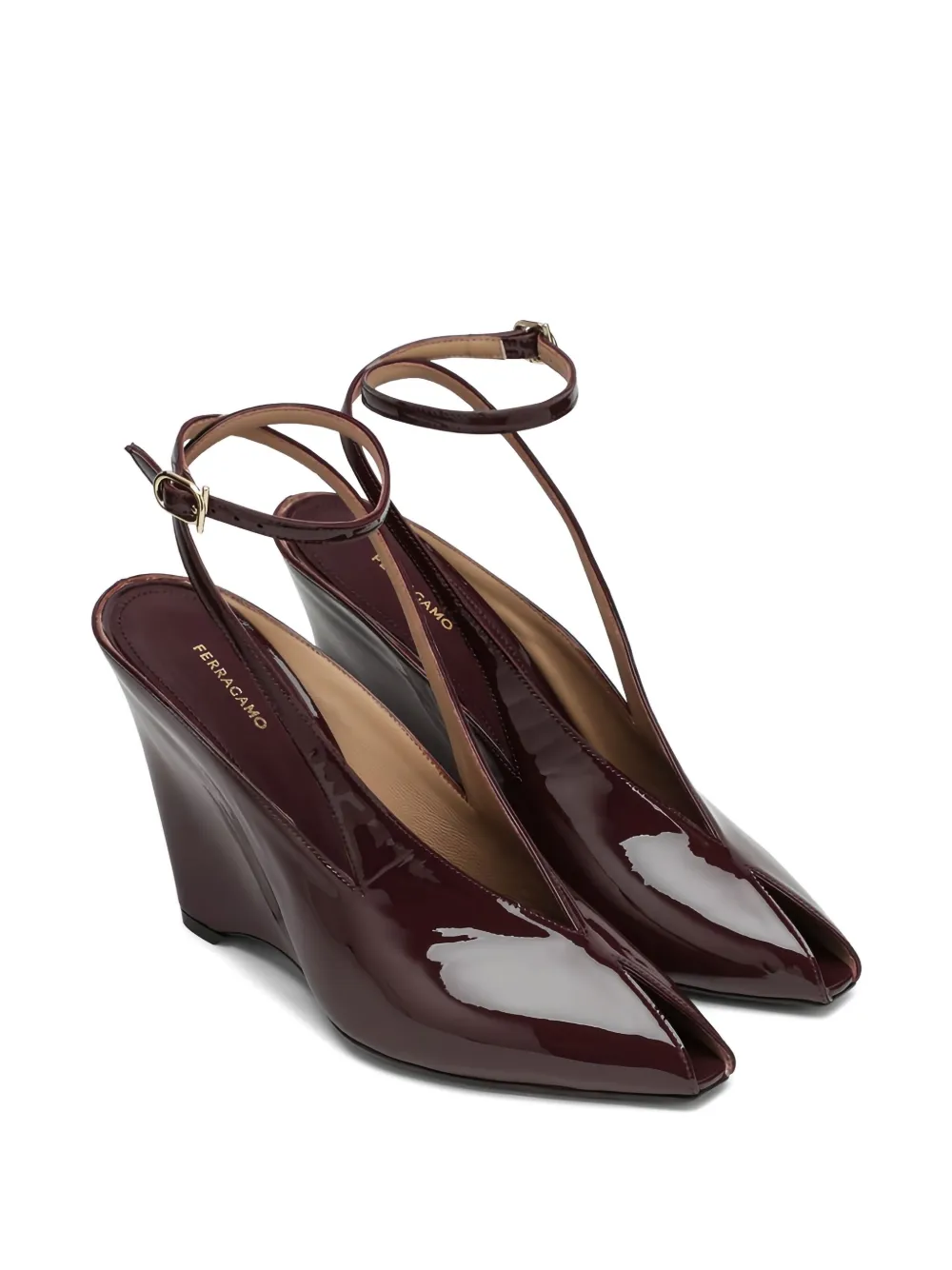 Ferragamo peep-toe-detail sandals Rood