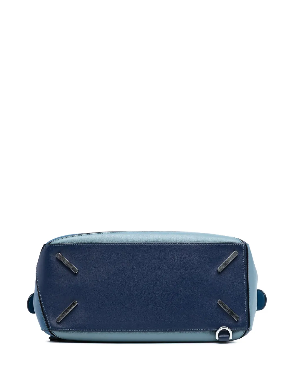 Pre-owned Loewe 2018 Medium Tricolor Calfskin Puzzle Satchel In Blue