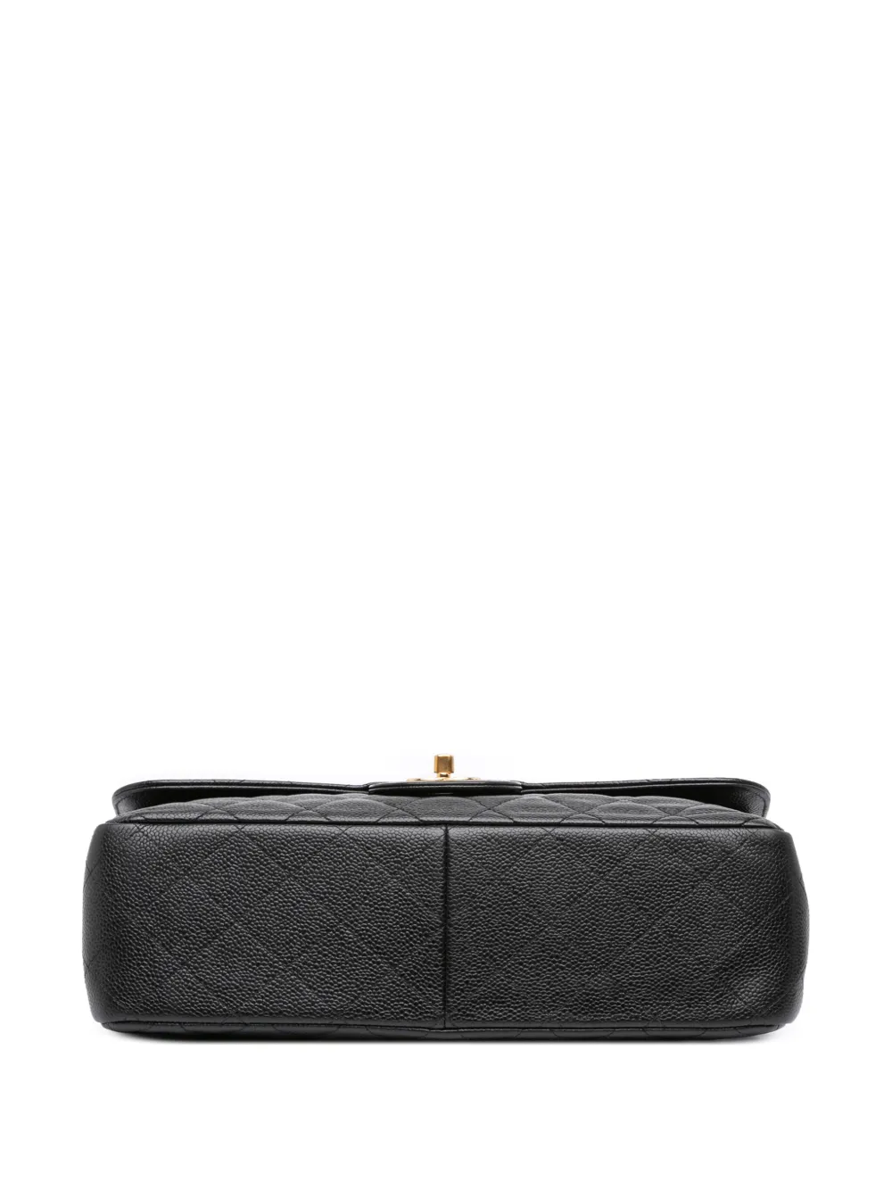 Pre-owned Chanel 2012 Jumbo Classic Caviar Double Flap Shoulder Bag In Black